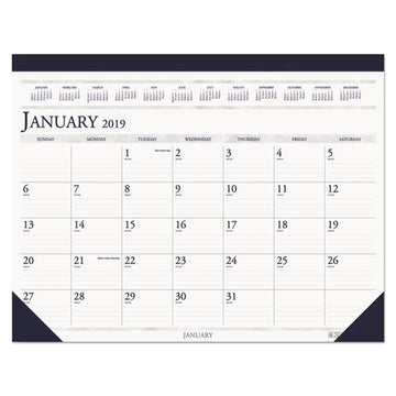 House of Doolittle™ Recycled Two-color Perforated Monthly Desk Pad Calendar, 22 X 17, Blue Binding-corners, 12-month (jan-dec): 2022 freeshipping - TVN Wholesale